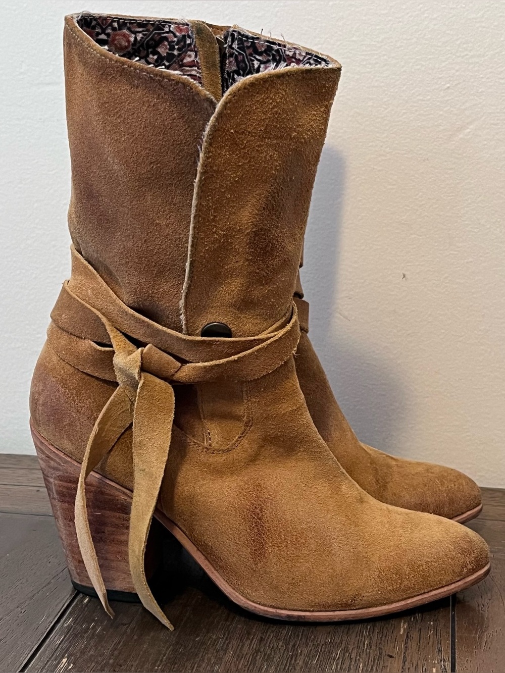 Freebird by Steven Tan Suede Tie-Wrap Ankle Boots